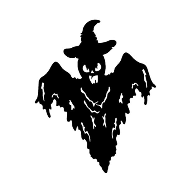 

11.5*14.5 funny halloween party scary ghost vinyl car sticker accessories black/silver c16-2371