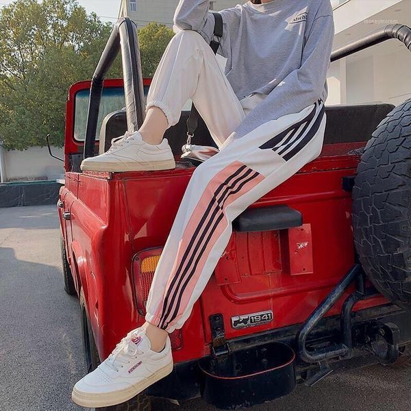 

women's pants & capris women fall clothing 2021 plus size sport sweatpants harem white striped loose trousers vaqueros mujer pantalones, Black;white