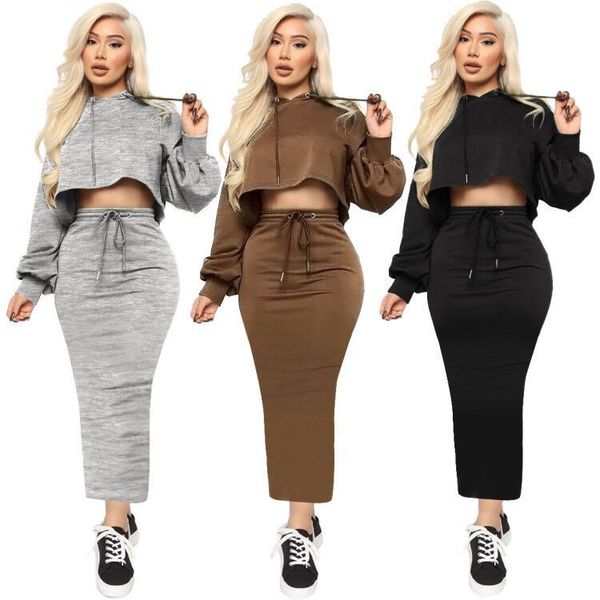 

new dresses european and american fashion casual suit long skirt two piece set, White