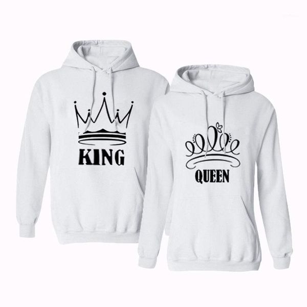 

skmy white print king and queen matching couple hoodies long sleeve streetwear head sweatshirt women clothes 20191, Black