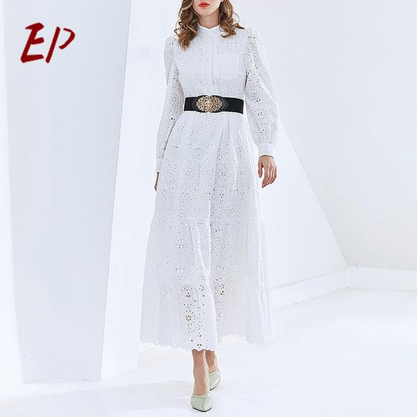 

ep 2021 spring new vintage bodycon dress hollow out high waist withe long sleeve dress female fashion clothing, Black;gray