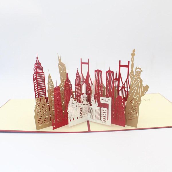 

3d laser cut handmade new york scenery silhouette paper invitation greeting cards postcard business creative gift souvenir wmtetm