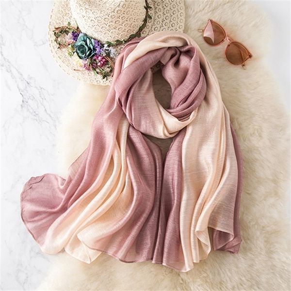 

women patchwork scarf chiffon beach cover up shawl sarong foulard femme echarp hijab female silk bandana sjaal y201007, Blue;gray