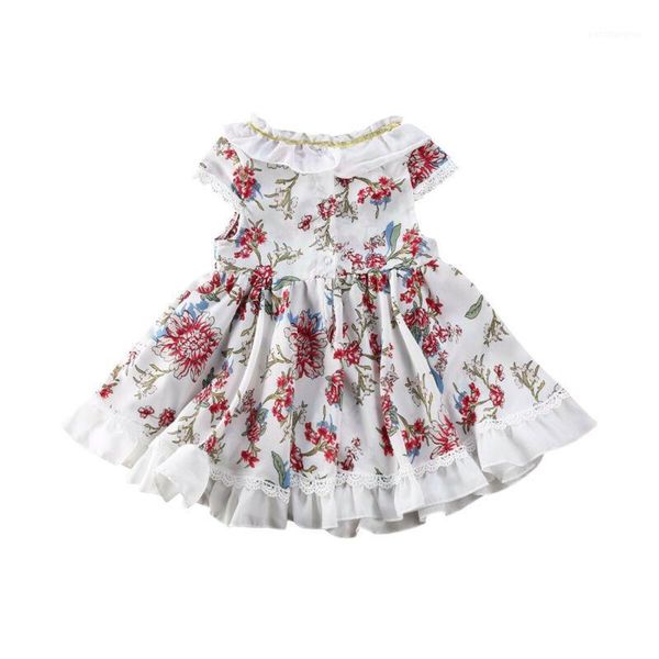 

girl's dresses infant toddler kids baby girl party summer princess floral dress pageant clothes 0-3y1, Red;yellow