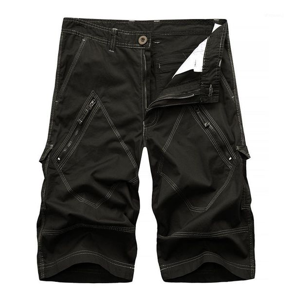 

men cargo shorts bermuda homme male fashion shorts cotton washed short trousers with zippers drop shipping abz1441, White;black