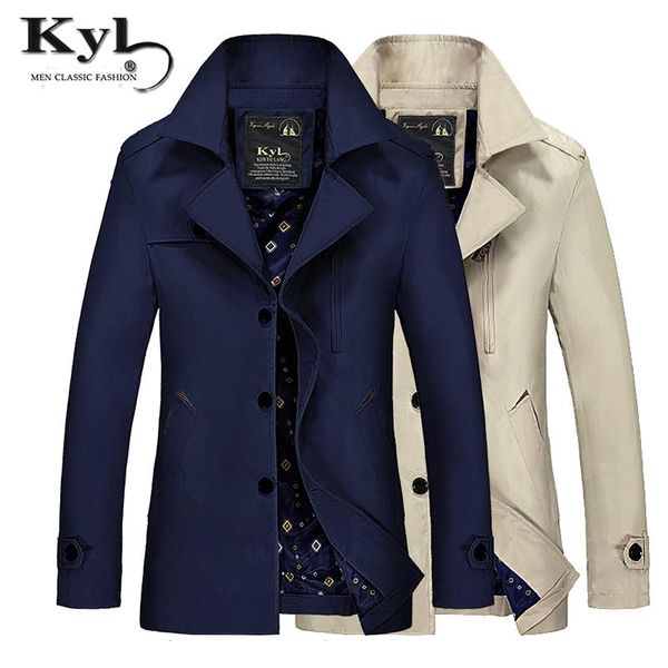 

kunyulang long trench coat men 2021 autumn&winter windbreaker trench dress with fur men's jacket sobretudo masculino, Tan;black