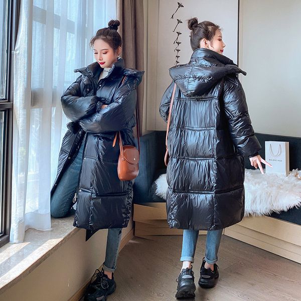 

bread women wet down winterjas effects color hooded new parka bright suspended and loose 2020 jas 8009 ceqfv, Black