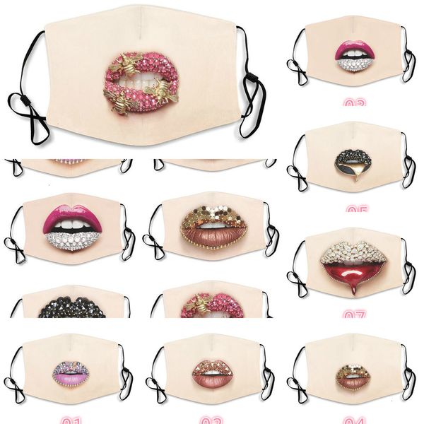 

factory fashion dustproof diamond protective pm2.5 mouth masks washable reusable women colorful rhinestones face mask 7 p8uve