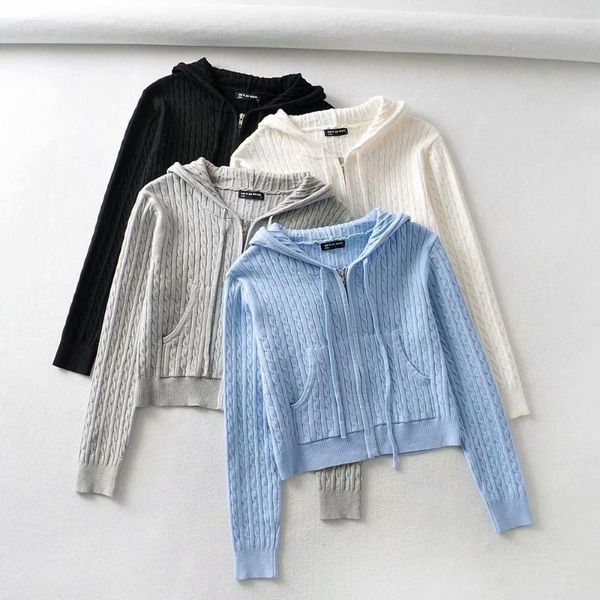 

insamericanbmwind heavy industry zip hooded knitted jacket1, White