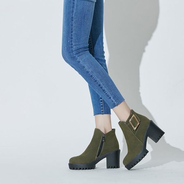 

oversized 9 10 12 boots women shoes ankle boots for women ladies shoes woman winter metal decoration, Black