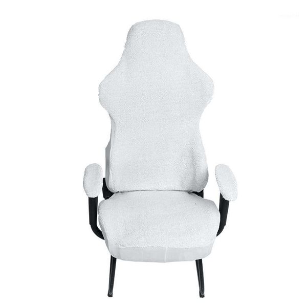 

with armrest sleeve solid dustproof artificial lamb wool office chair cover full wrap slipcovers soft stretch removable home1