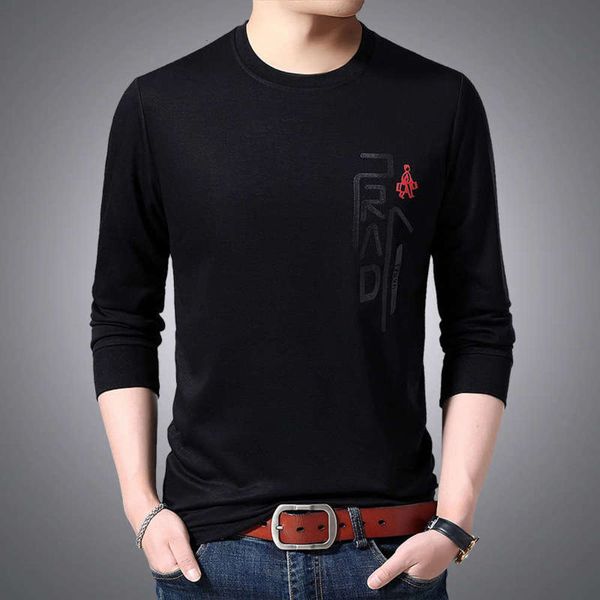 

korean men's long sleeve t-shirt sweater clothes youth spring and autumn round neck trend bottoming shirt 506, Gray
