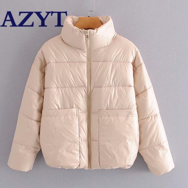 

azyt women's clothing winter jacket 2020 new loose thicken down cotton coat women winter windproof warm down jacket female, Black