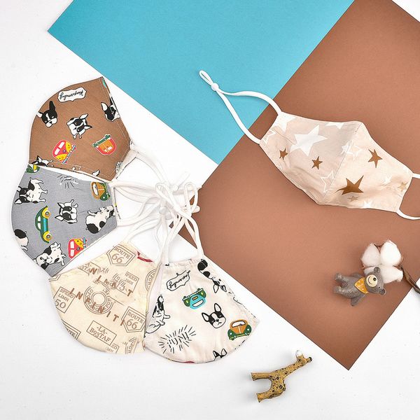 

face mask designer mask children dust masks cartoon pink star printing washable cotton cloth mask with filter