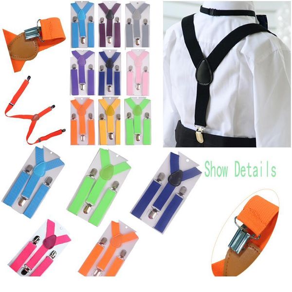 

fashion boys girl kid suspender adjustable elastic y-back braces baby suspenders set bow tie + necktie wedding qylavw, Black;gray