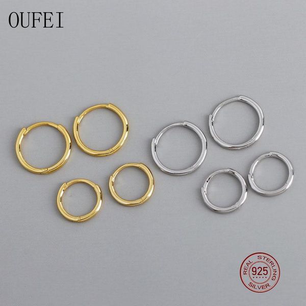 

oufei small earring for women 925 sterling silver hoop earrings charm simple round multiple earrings 2020 new jewelry, Golden;silver