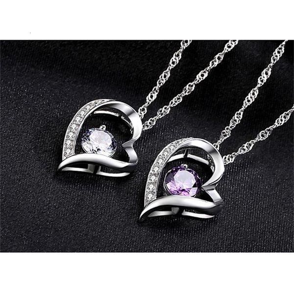 

austrian crystal diamonds love heart pendant statement necklace fashion class women girls lady swarovski elp1p1
