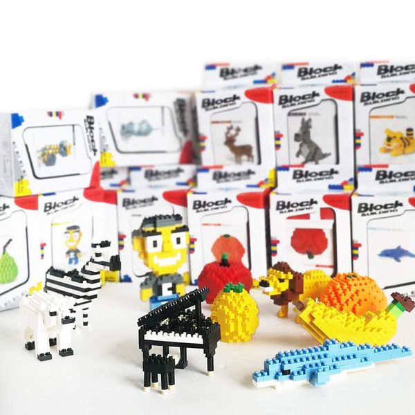 

small particle building blocks cartoon assembled building block model educational toys christmas toys children's gifts