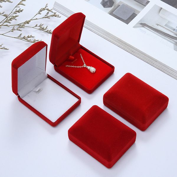 

flocking womens jewelry box brooch necklace earring stud ring case ornament container birthday gift 2 4ff l2