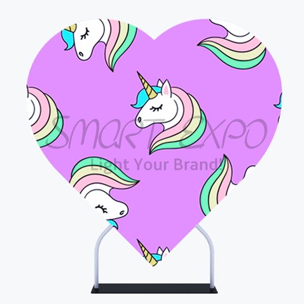 

party decoration banner heart shaped backdrop with custom artwork printing