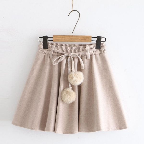 

korean high waist women mini skirt winter japanese sweet soft teenage girl lolita vintage school a line pleated short wool skirt1, Black