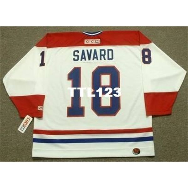 

740s #18 denis savard montreal canadiens 1993 ccm away home hockey jersey or custom any name or number retro jersey, Black