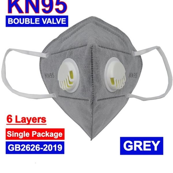 

kn 95 double breathe valves disposal valve dhl fast 5 layers face mask 4 colors