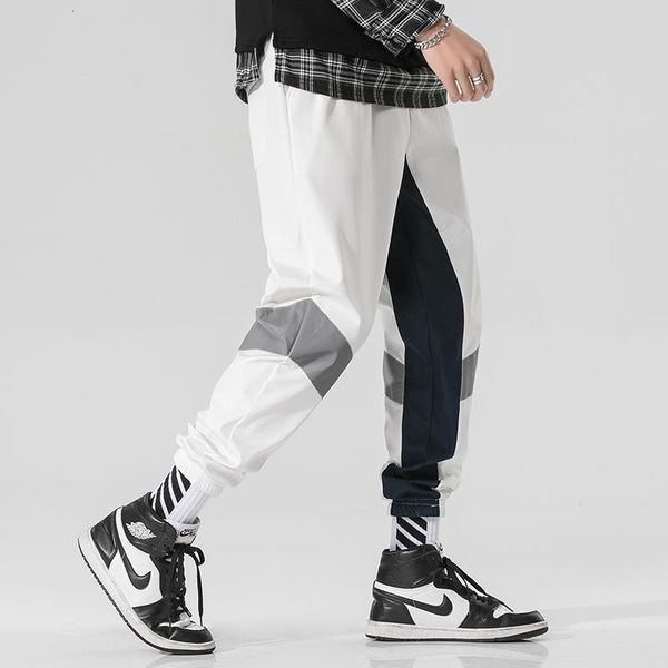 

мужские грузовые брюки harem barem multi pockets hip hop streetwear повседневная мужчина трек пробежки брюки мода harajuku мужские брюки пят, Black