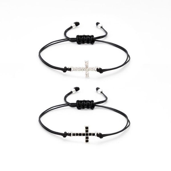 

jaeeyin 2021 cross matching bracelet for couples adjustable string gift for friend, Golden;silver