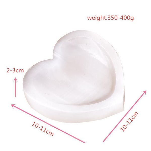 

1pc natural selenite bowl heart hand carved polished crystal wicca stone art home decoration collectible christmas pres qylrgn, Black