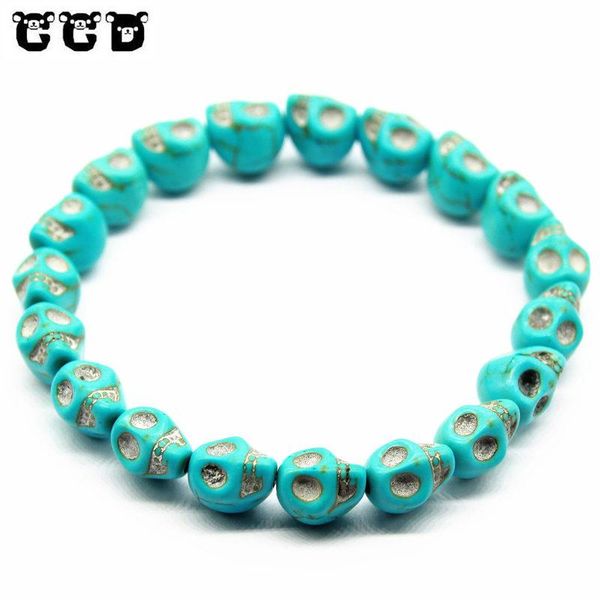 

charm bracelets 2021 european buddha bracelet men skull india labradorite 8mm natural stone light beads for handmade jewelry, Golden;silver