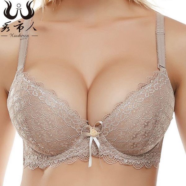 

bras gathered bra lace c cup large fat mm adjustable underwear, Red;black