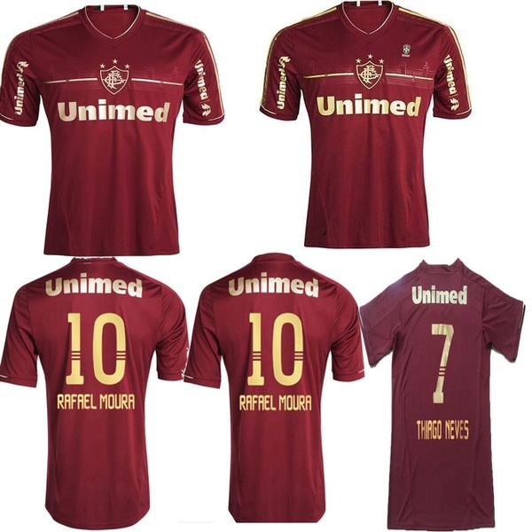 

fluminense retro maillot de foot 2011 2012 maillot deco lanzini rafael sobis thiago neves fred vintage classic football shirt, Black;yellow