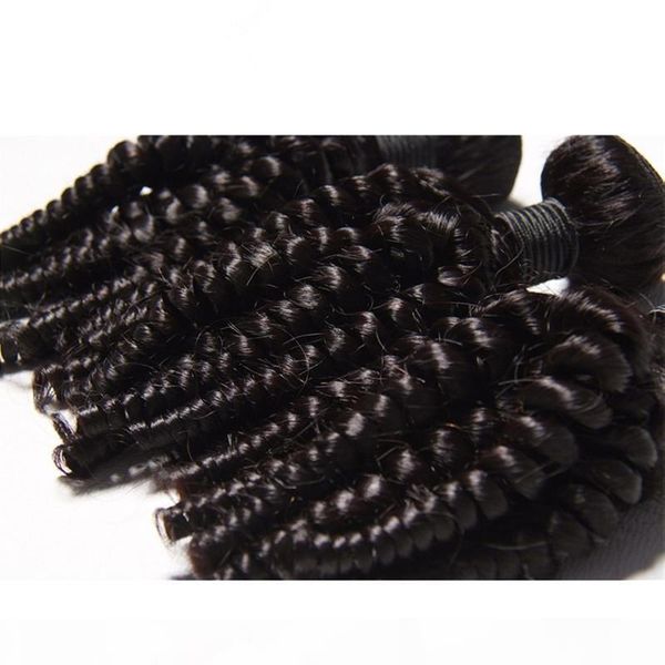 

elibess-- virgin hair 3 bundles aunty funmi curl 8a brazilian 100% unprocessed human hair weaves fumi weave extensions bouncy curl ship, Black