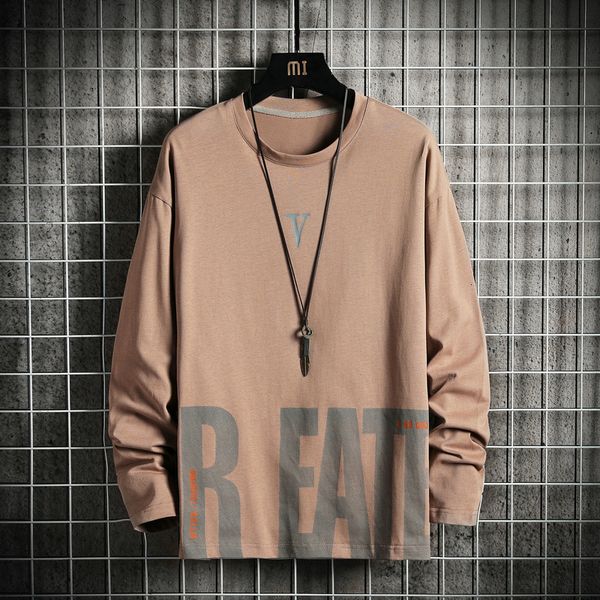 

2021 new autumn fashioned spring oversized a male print tshirt long sleeve the neck shirt for man t iopn, White;black