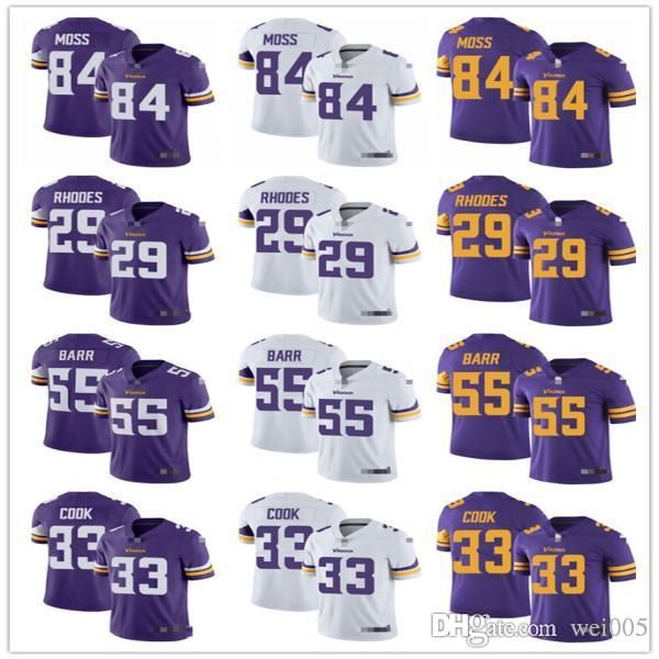 

mens womens youth minnesota vikings 84 randy moss 55 anthony barr 29 xavier rhodes 33 dalvin cook custom football jerseys, Black;red