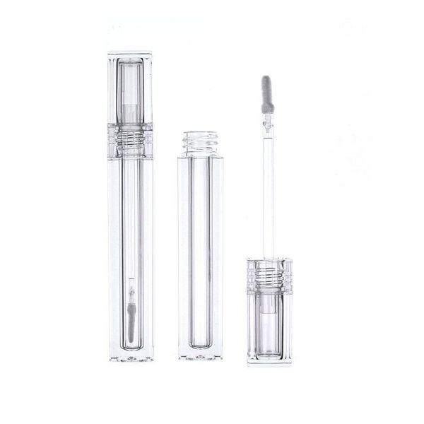 

storage bottles & jars 4.5ml square tube full transparent lip glaze tubes liquid eye shadow packaging material liptubes with silicone brush