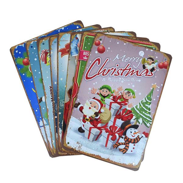 

vintage painting plaques tin sign metal crafts personality christmas mural home bar cafe wall decor art poster xmas decoration jllhjd