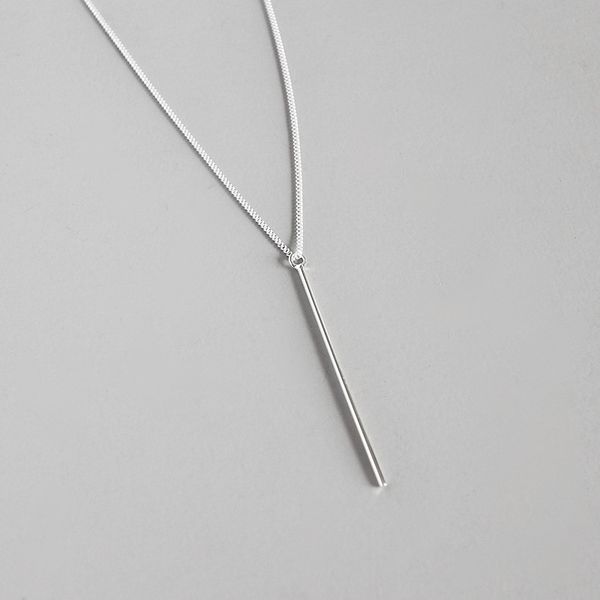 

real 925 sterling silver pendant friends necklace women minimalism geometric square necklaces fine jewelry ymn062