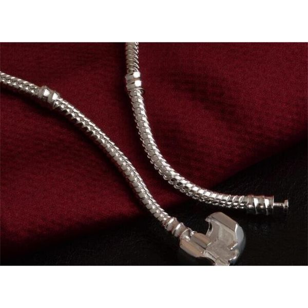 

17-22cm fashionaeqkbracelet for silver 925 fit women pandor snake chain basic bracelets bangles charm bead diy jewelry shi