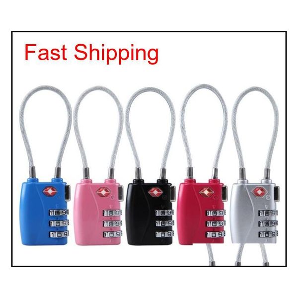 

3 digit combination padlock tsa lock luggage suitcase travel bag code lock black red yellow blue alloy combi qylstr packing2010