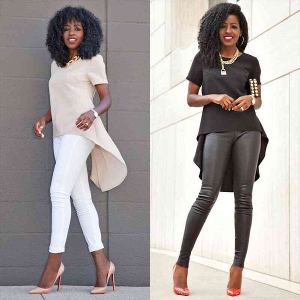 

fashion plus size 5xl blouse chiffon short sleeve solid o-neck women summer long shirt ladies casual party, White