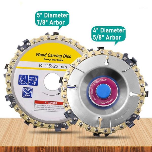 

wood carving disc woodworking chain grinder chain saws disc plate tool for 9 /7 teeth 125mm angle grinding 5 inch 4 inch1