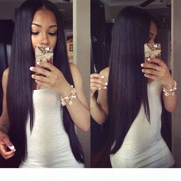 

brazilian straight human hair lace front wigs with baby hair 150% density pre plucked natural hairline lace front wigs for black women, Black;brown