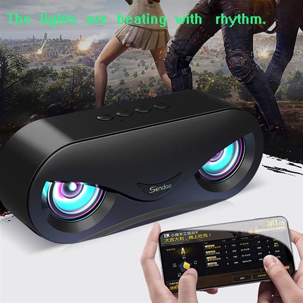 

portable dual speaker led cool uil ontwerp colorful rgb wireless bluetooth speaker radio subwoofer deskcard