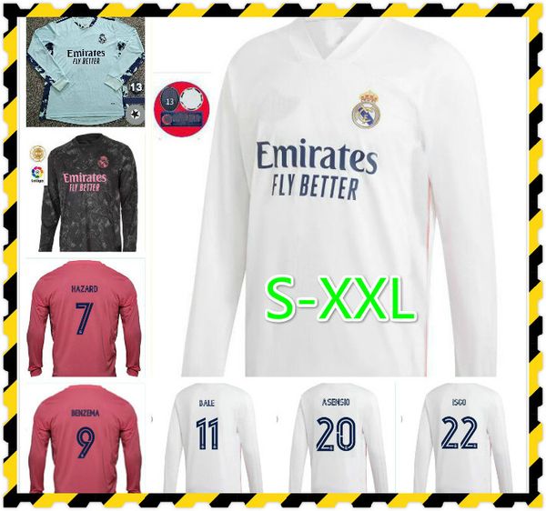 

20 21 real madrid опасность мозырические длинные рукава мужская футбол джетки серхио рамос бензема isco bale mariano home выездная футбольна, Black;yellow