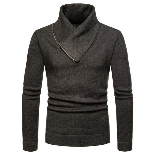

men's sweaters sweater pullover men nice male casual slim solid color high neck xxl for autumn winter1, White;black