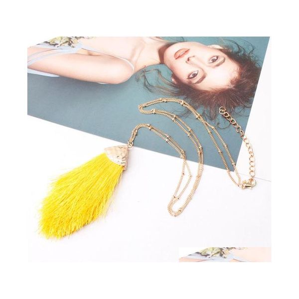 

s1167 fashion jewelry cotton thread tassel pendant necklace ladies lon sqcqtl homes2007, Silver