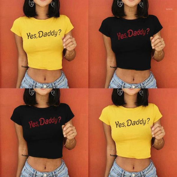 

yes daddy women fashion casual in 5 colors letter printed cropped outer wear tank sport short sleeve crop for summer1, White