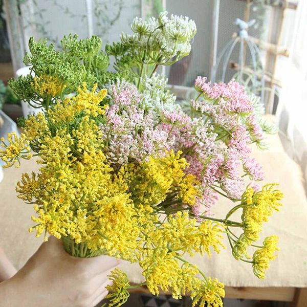 

5 forks artificial bud silk flower branch multi-colored flore for wedding party diy home christmas garden decoration fake flower1